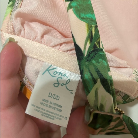 Kona Sol Orange Pink 2 piece swimsuit - Picture 2 of 7